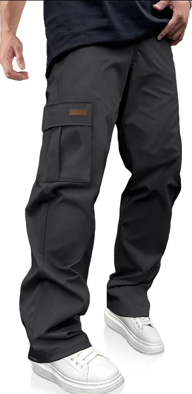 Men's Casual Cargo Pants Drawstring Hiking Workout Tactical Joggers Sweatpants for Men with Pockets